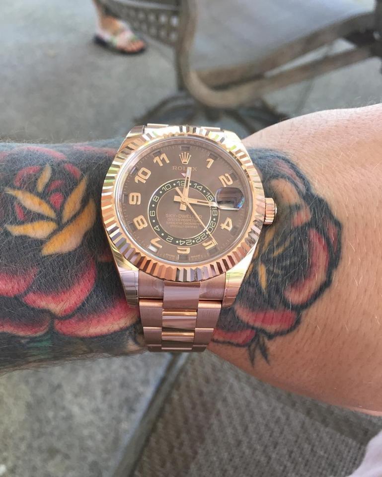 Showing his love for the Sky-Dweller, McGregor has a £33k rose gold version