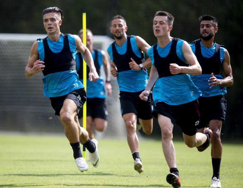  Grealish, left, has been working out with Villa as the club aim to get a deal sorted for his sale