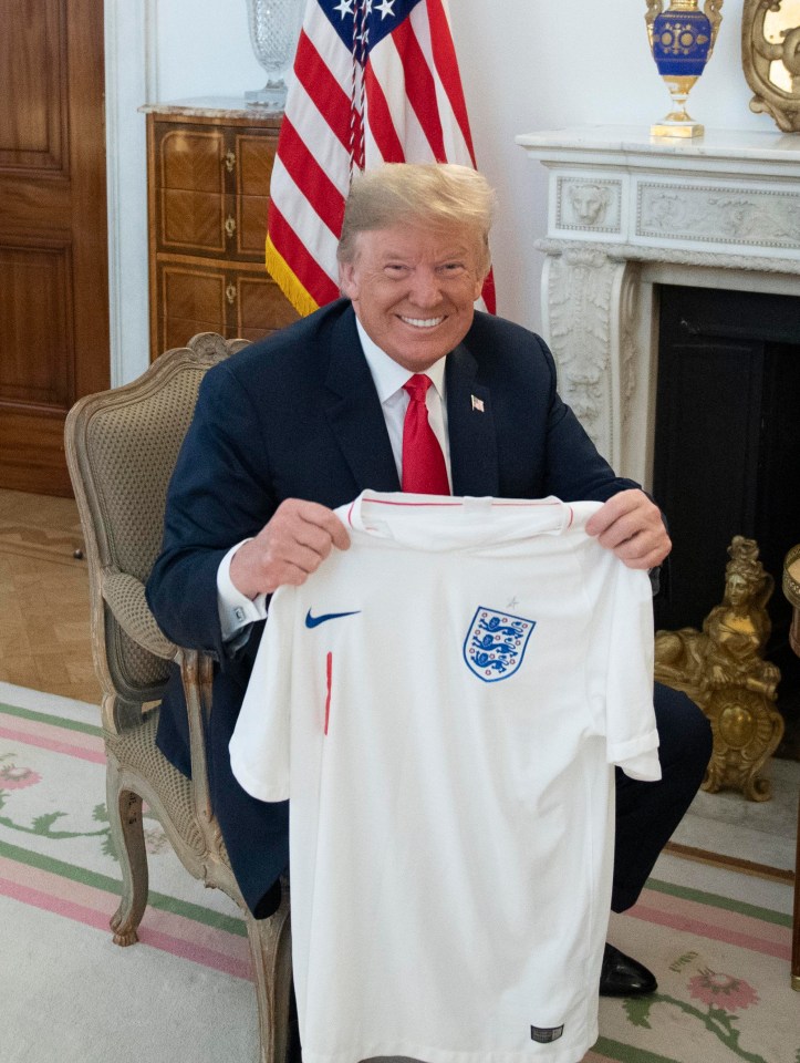 Donald Trump was all smiles as he posed with his new gift