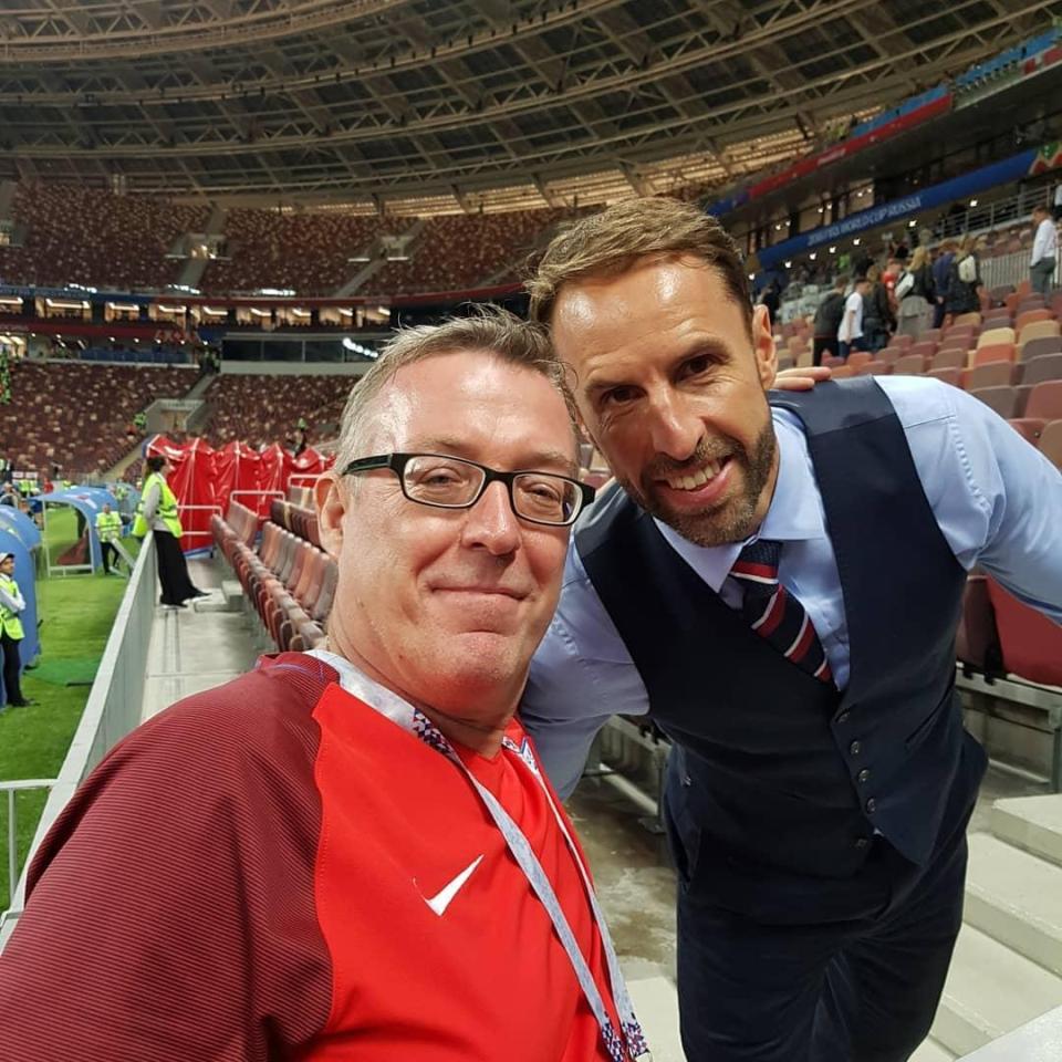  Newcastle fan Glen Stidolph with Southgate