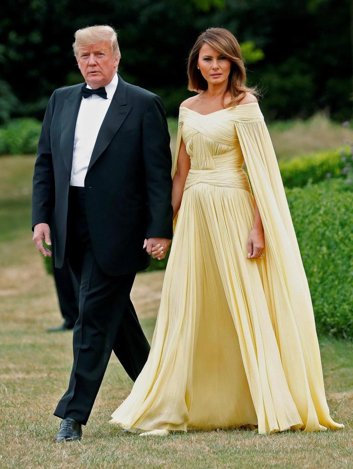  Donald and Melania Trump on their way to a reception at Blenheim Palace