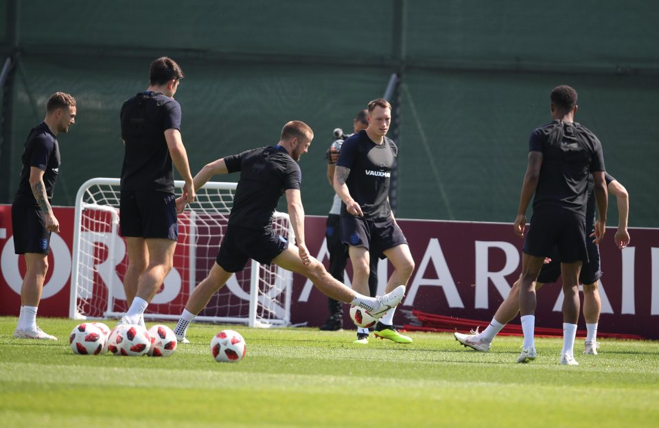  All 23 England players took part in the pre-Belgium training session