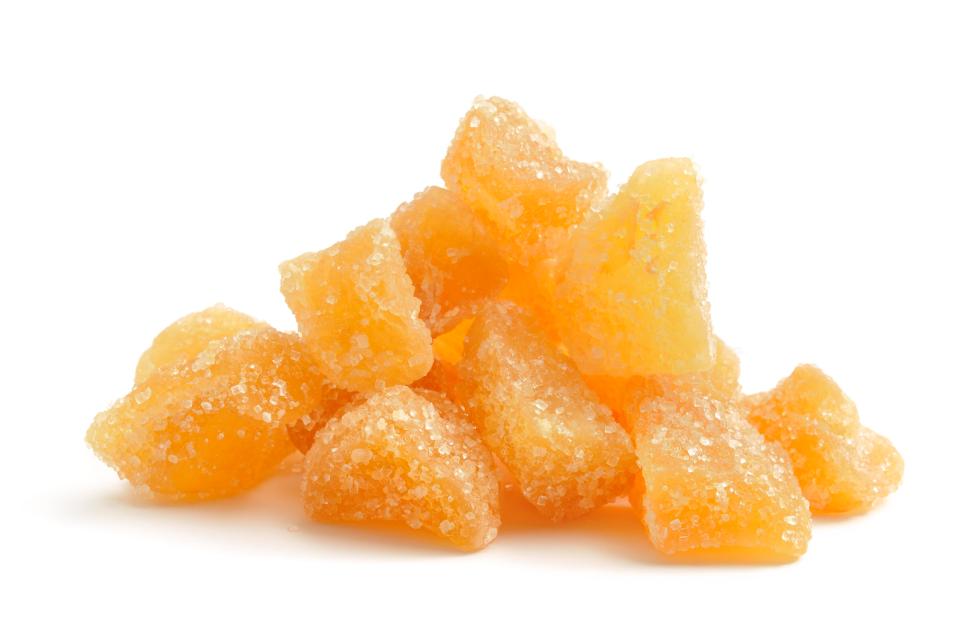  Sucking on crystallised ginger will help calm down any feelings of nausea