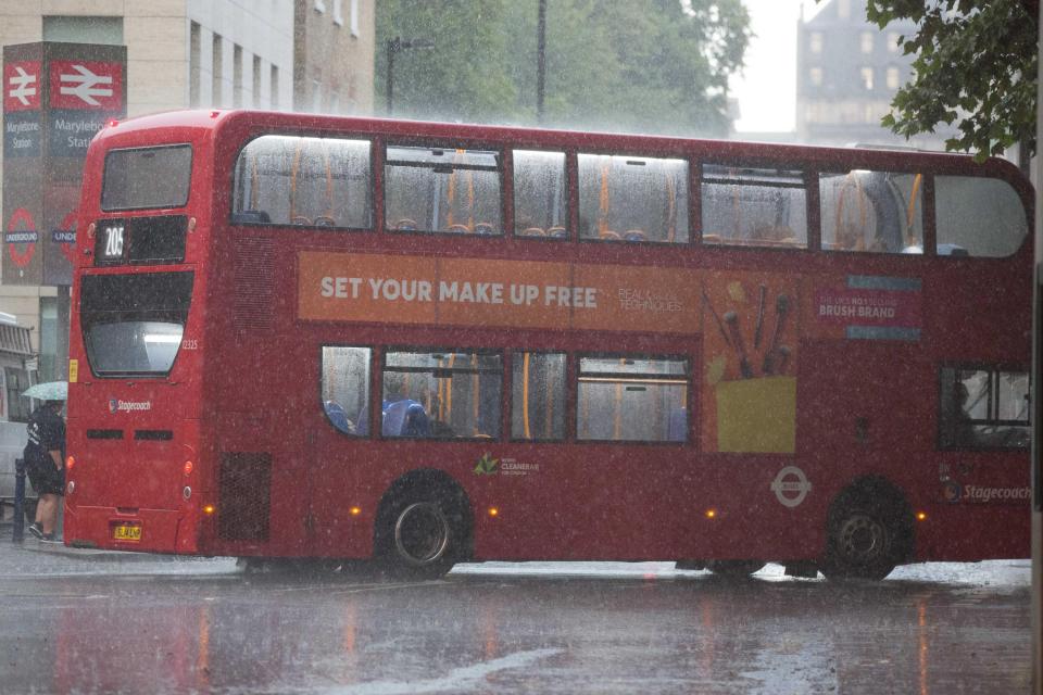  But torrential rain which caught commuters in London by surprise last week is set to return