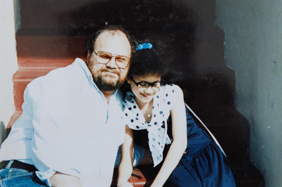  Meghan with her dad Thomas Markle when she was young