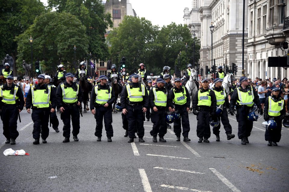  Restrictions were in place for several marches taking place in central London today