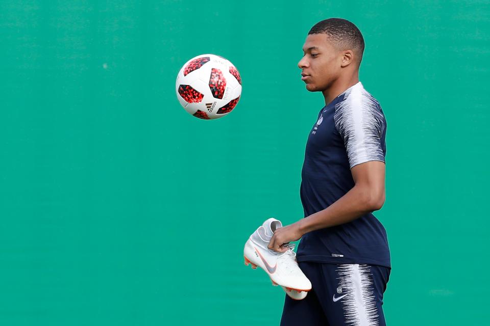  Mbappe will want to get his shooting boots on to add to his three goals so far in Russia