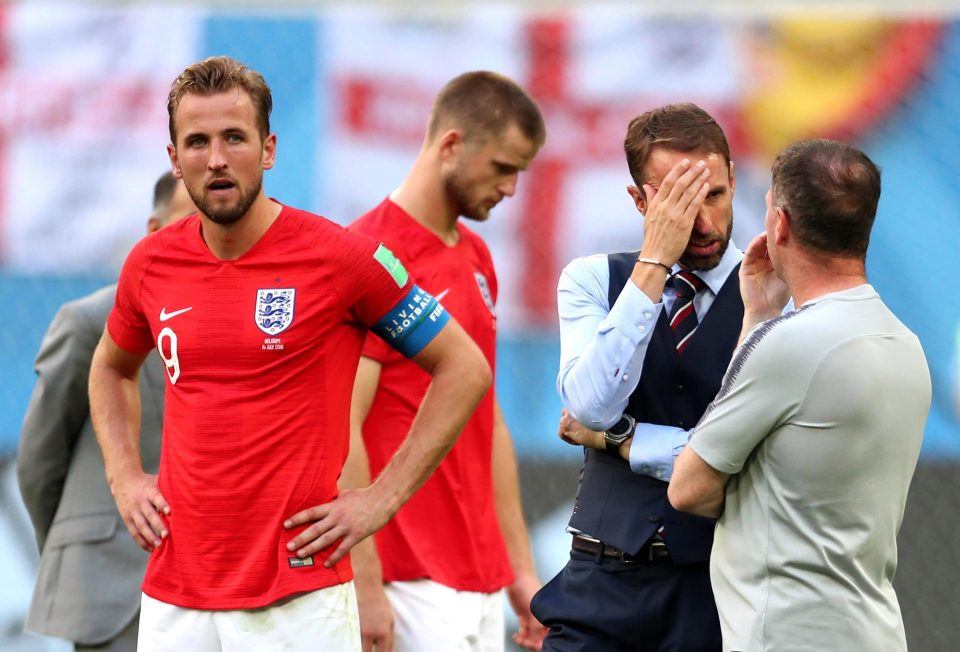  Harry Kane and Gareth Southgate were among those showing dejected looks after a second successive defeat