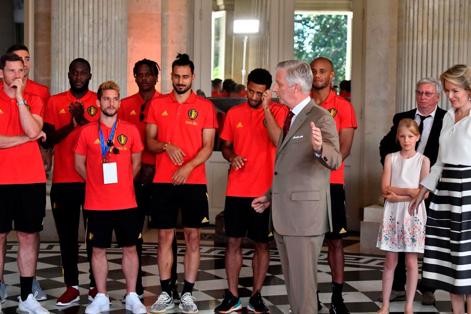  Queen Mathilde was also present as the squad got a royal welcome