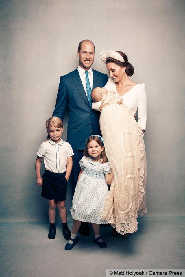  Kate Middleton cradled Prince Louis ahead of his christening in the first official portrait of the now five-strong Cambridge clan