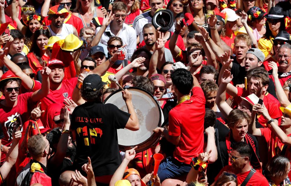  Fans brought drums while others dancesd along