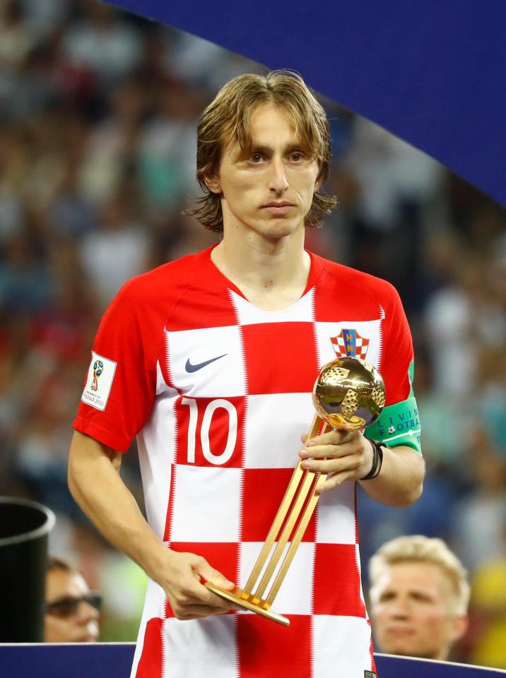  Modric collected the Golden Ball award, given to the tournament's best player