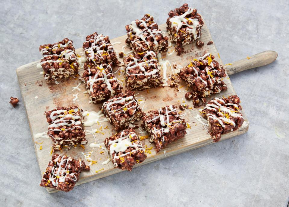  These chocolate orange popcorn squares are a great way to round of the BBQ