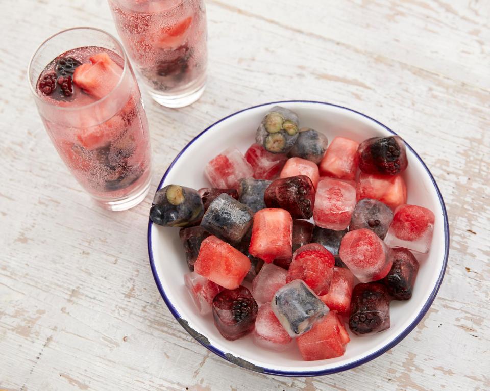  Joe's mixed berry ice cubes are a fun way to introduce fruit into the BBQ