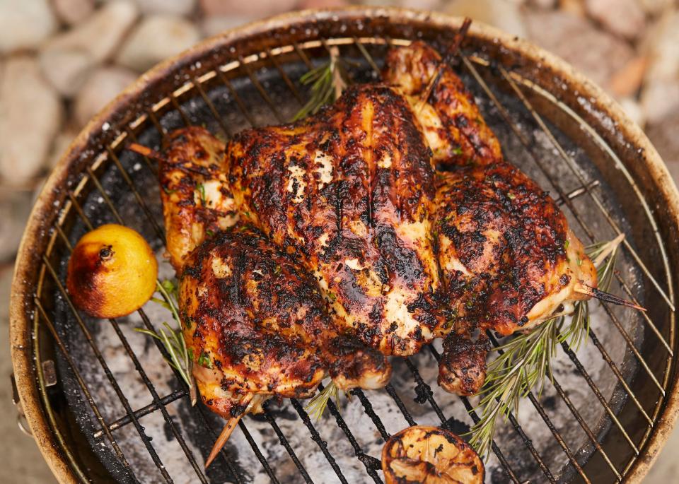  Wicks's spatchcock peri peri chicken with roasted vegetables can feed the whole family