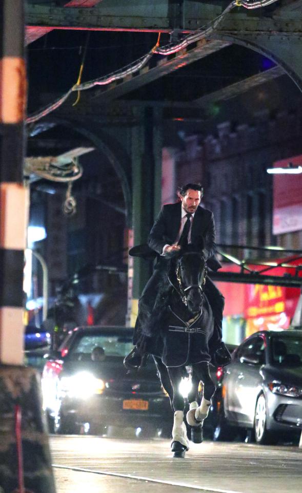  The star was filming the action sequences in the early hours of Monday morning