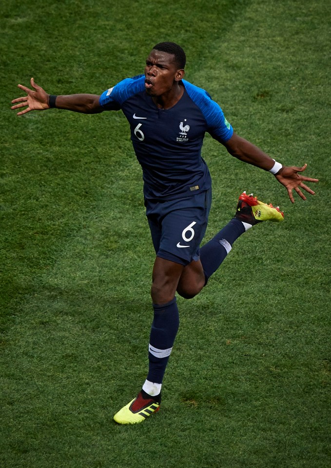 Pogba scored in the final to help France win 4-2 against Croatia