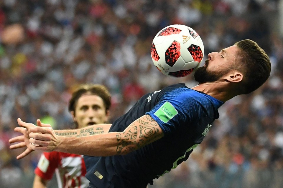 Giroud played a key part in Didier Deschamps' World Cup side despite not getting a shot on target