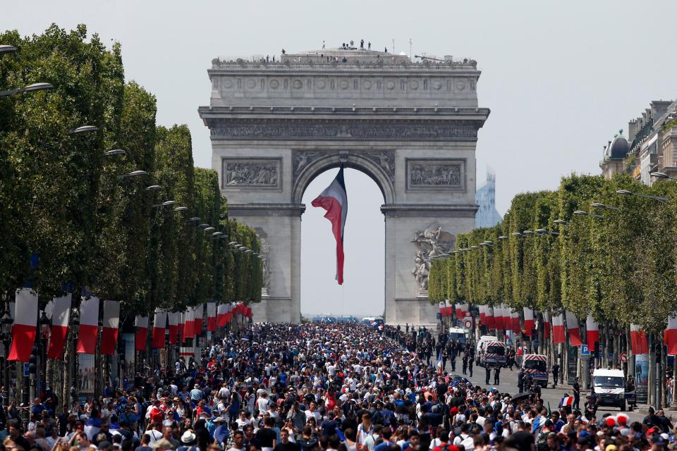  There are similar scenes in France were thousands of fans are gathering close to the Arc de Triomphe to celebrate winning the tournament