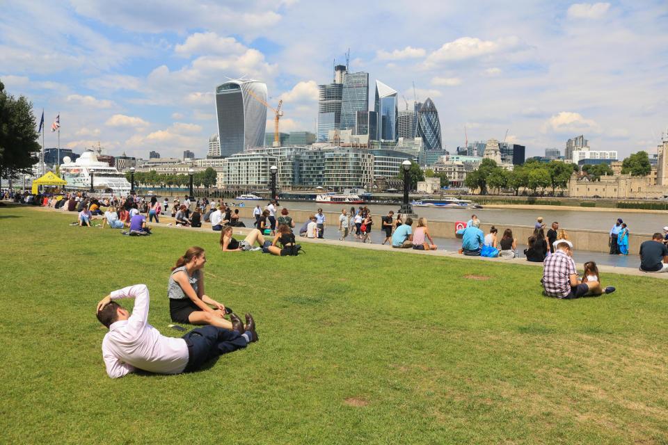  There was more cloud visible over the skies of London on Monday as the capital and rest of the country prepares for cooler weather