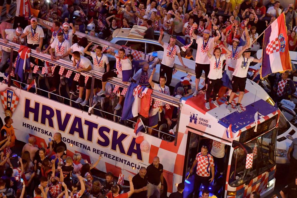  Croatia supporters were out in force to welcome back their stars