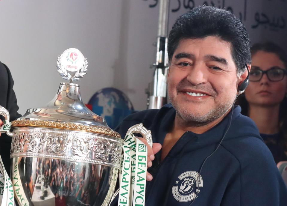  Diego Maradona flew in on a private jet as he was welcomed by fans