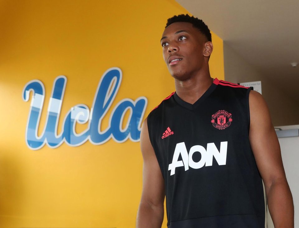  Anthony Martial heads out for pre-season training at UCLA