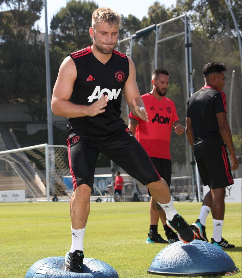  Shaw trains on United's pre-season trip to Los Angeles