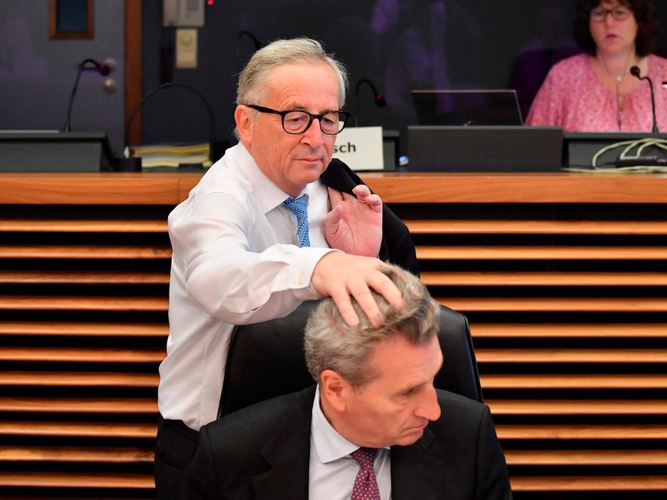  The Brussels boss with EU commissioner Gunther Oettinger