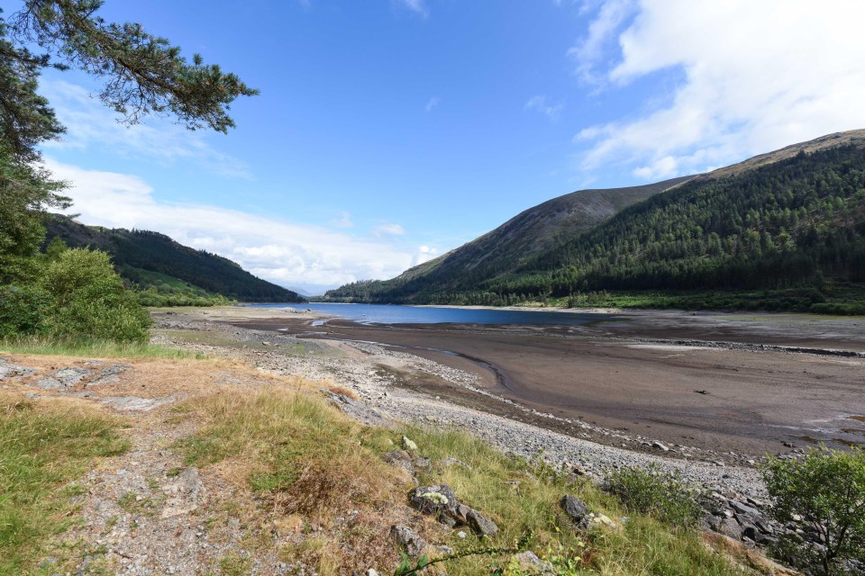 Dry conditions have drained much of the water from Thirlmere in the Lake District