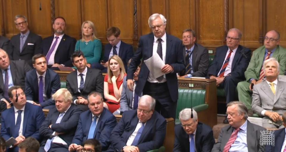  David Davis did not use the same procedure, instead speaking as a backbencher in the trade bill debate