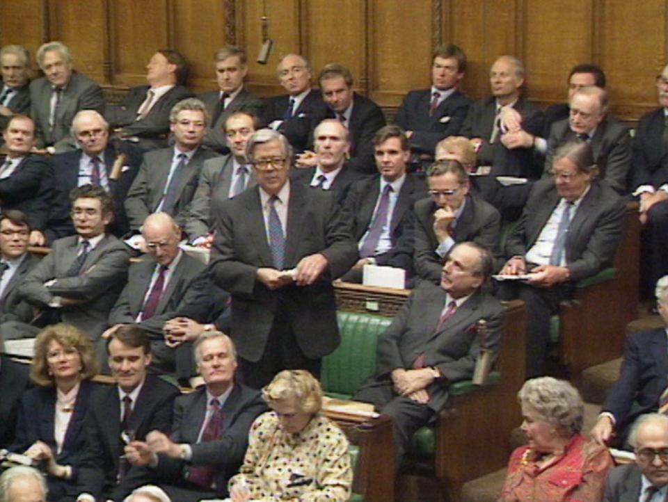  Mr Howe's speech once he had left Cabinet in 1990 set in motion the toppling of the the-then Prime Minister Mrs Thatcher