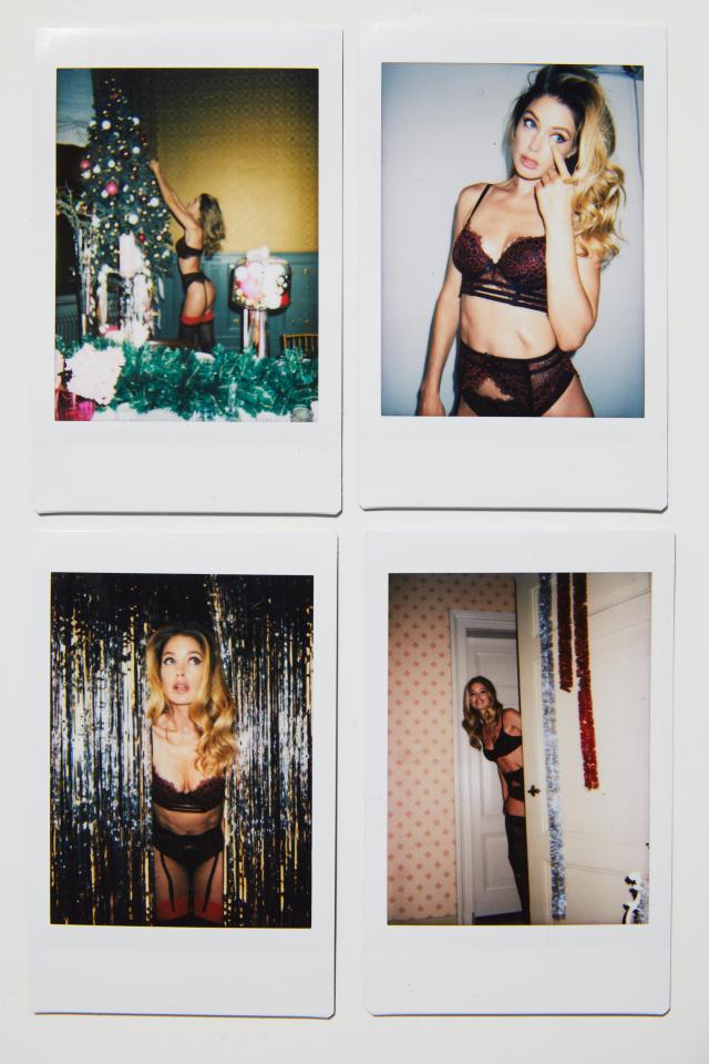  Doutzen was showcasing the black underwear for Hunkemoller’s end-of-the-year line