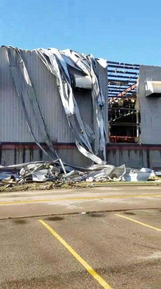  Seven people were injured while working in one of the factories the tornado hit, in Pella