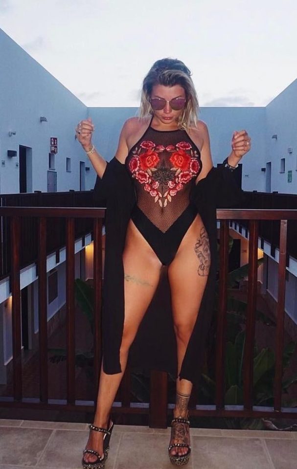  Love Island's Olivia Buckland sizzled in this mesh costume with red floral detailing covering her modesty