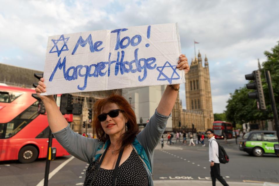  Jewish community protest against Jeremy Corbyn and in support of Margaret Hodge amid anti-Semitism row