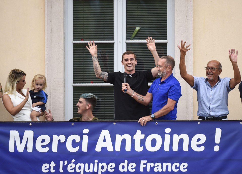 A banner thanked Griezmann and the rest of the French team