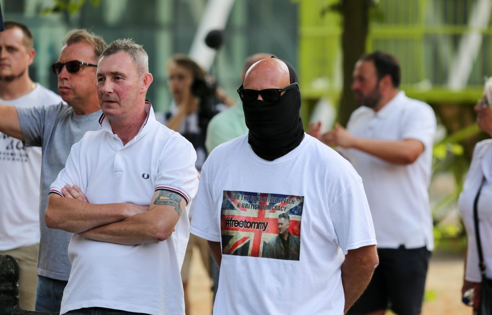  Just a handful of Tommy Robinson protesters turned up today