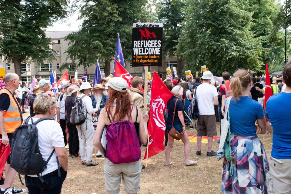  Cambridge's "Stand up to Racism" group took part in a their own protest