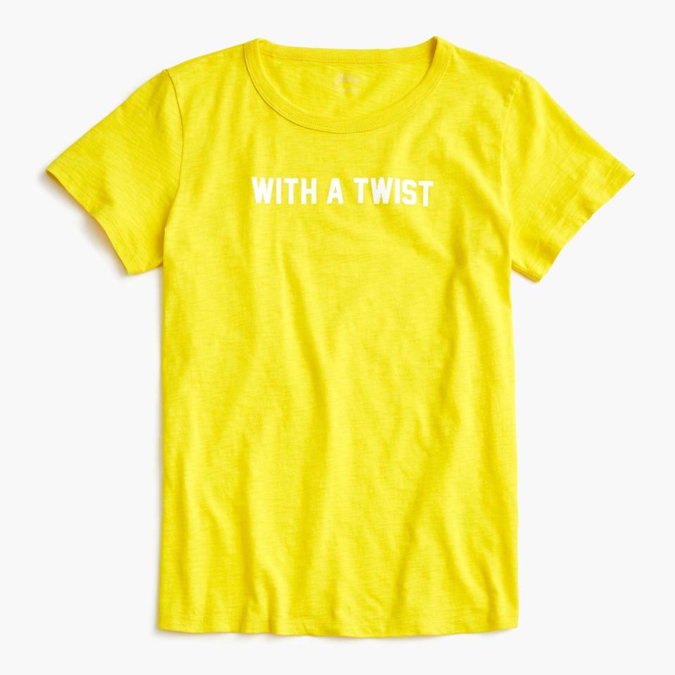  Holly's yellow t-shirt is almost sold out on the J Crew website