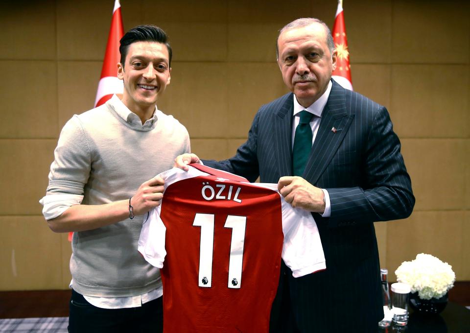  Ozil believes the criticism is racist after he was called out for meeting Turkish president Recep Erdogan