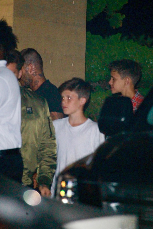 Romeo, Cruz and Dad David pictured waiting for the valet outside the restaurant 