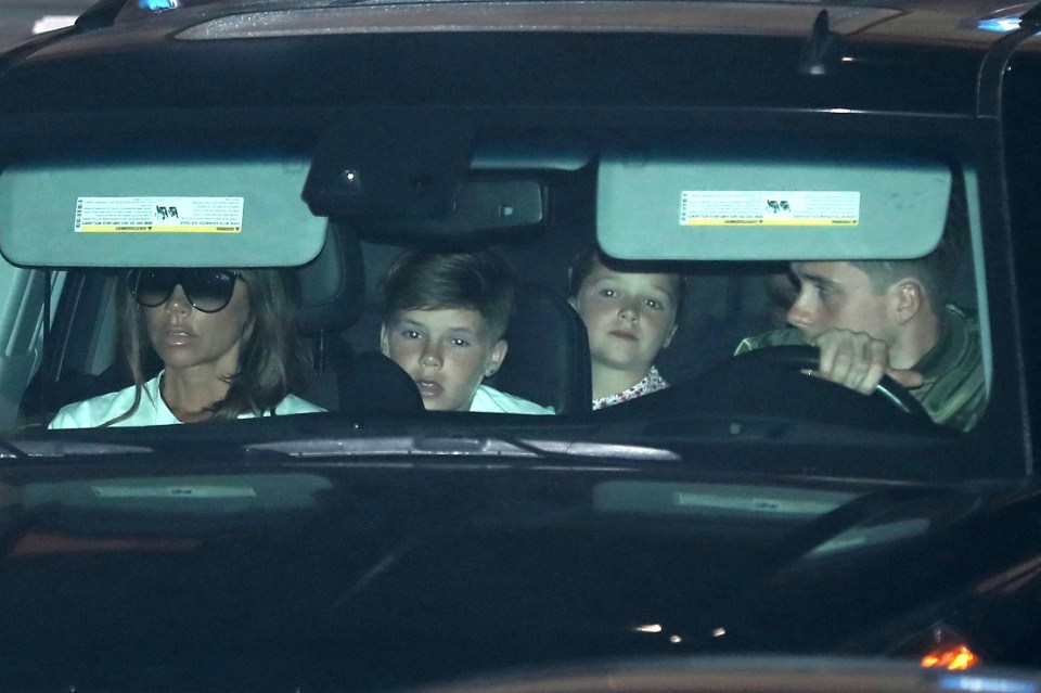 Brooklyn's mum Victoria was in the front seat 