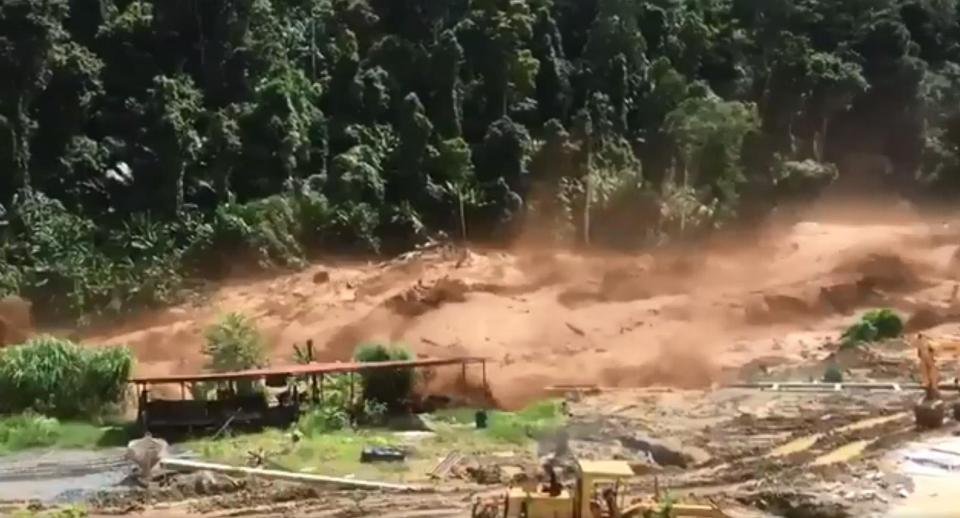  Terrifying images and footage showed a deluge of water wiping out entire neighbourhoods in south-east Laos