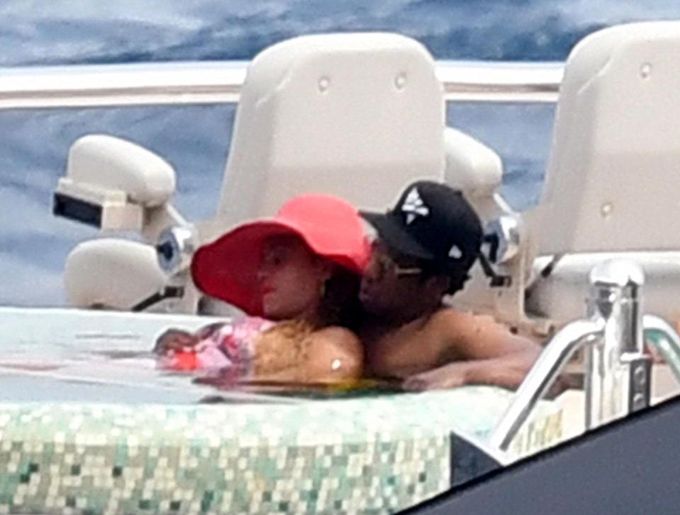  Beyonce and Jay Z enjoyed some alone time in a hot tub on board their super yacht while in Capri