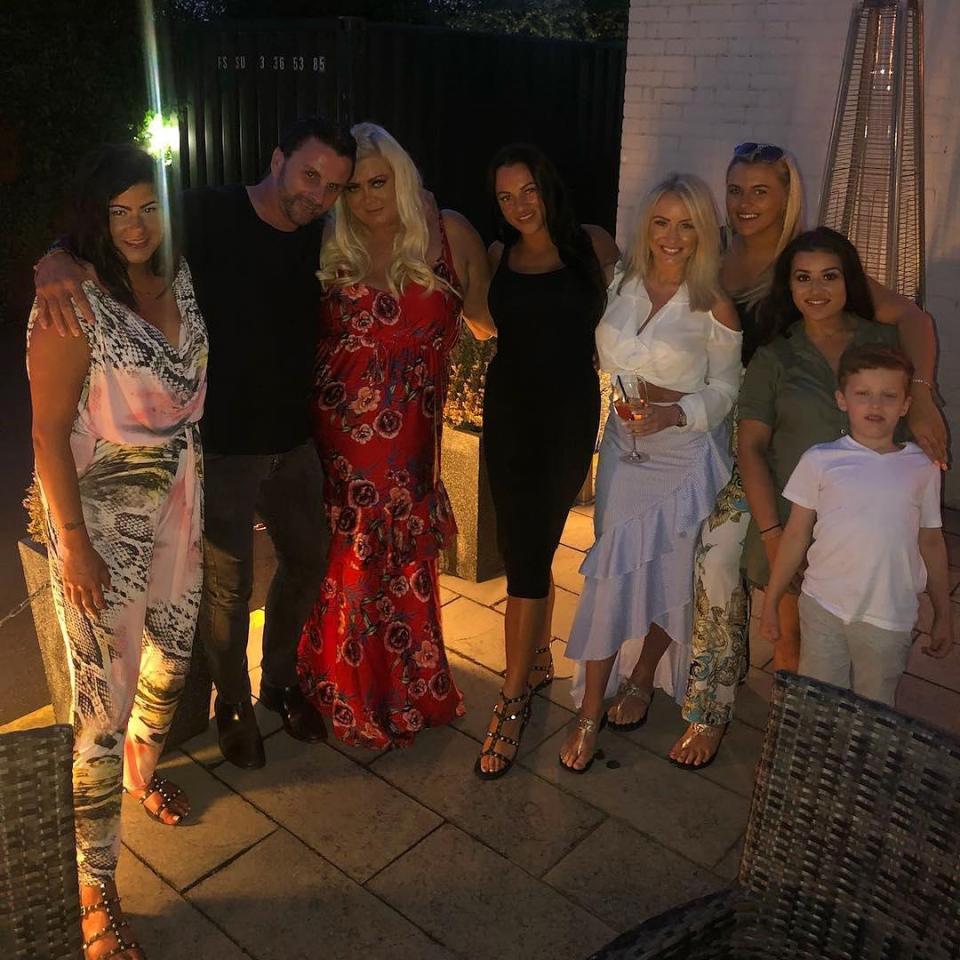 Gemma Collins shared a snap of herself and Celebs Go dating ex Laurence with several pals 