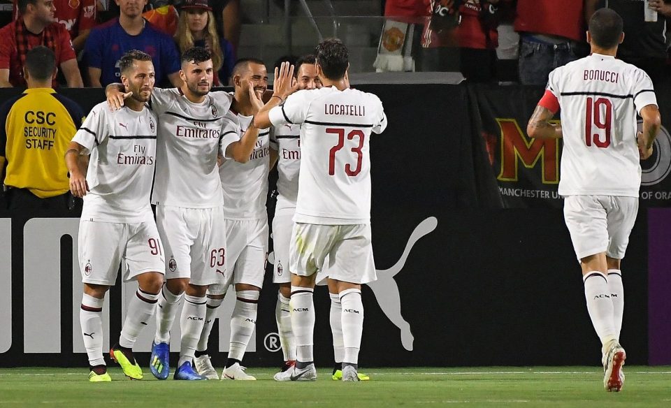  AC Milan celebrate their equaliser from former Liverpool man Suso