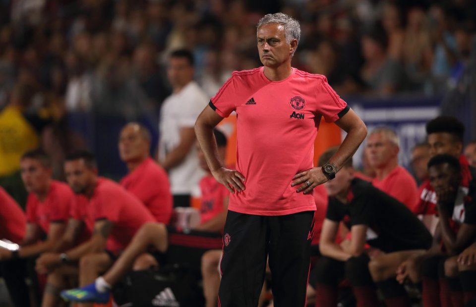  Jose Mourinho watches on from the sideline at Stubhub Center