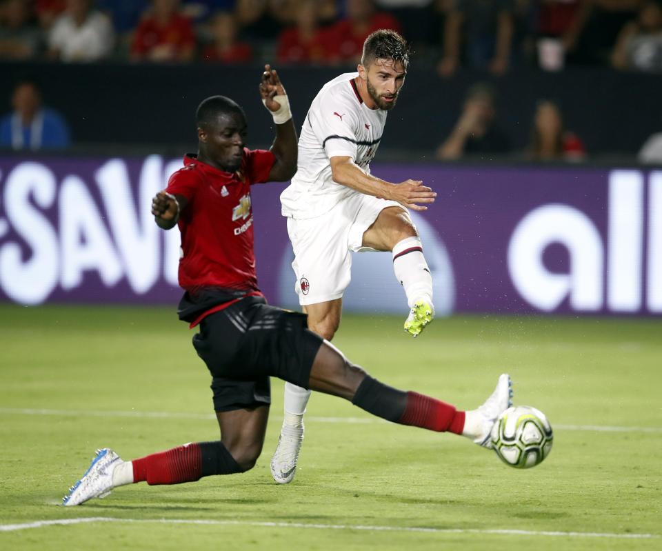  Bailly, pictured this week against Milan, has started in all three of United's pre-season matches