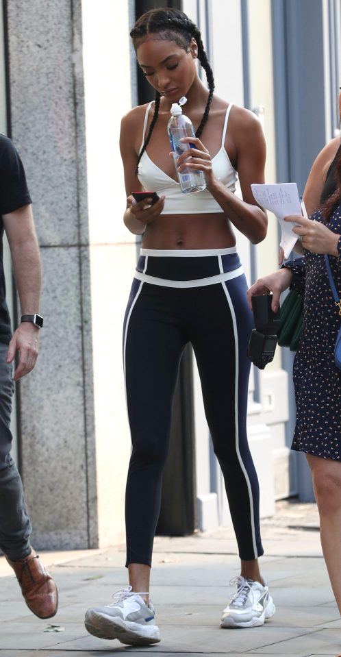  Jourdan had just finished a boxing session at the Kobox club in Chelsea - and the Londoner certainly looked a knockout